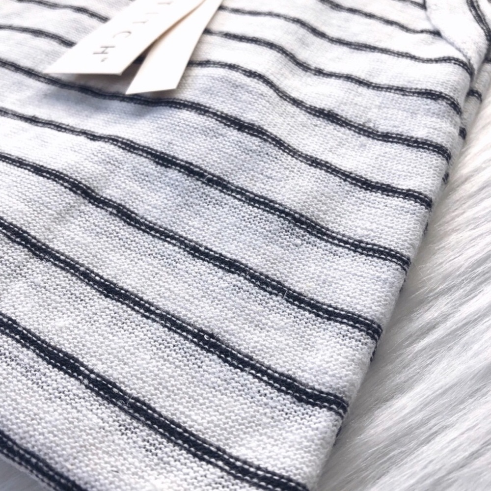Distressed Striped Racerback Tank White Black - Picture 4 of 9